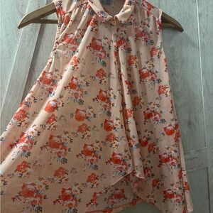 Charlotte Russe Sheer Floral A-Line Top – Size S